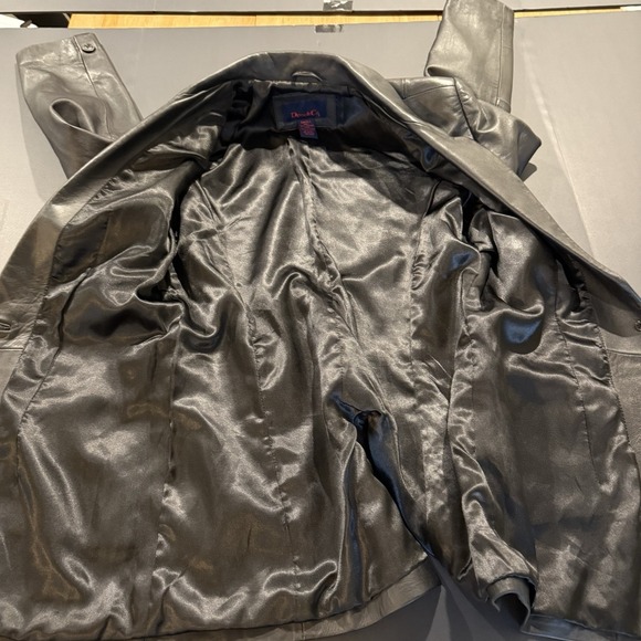 Denim & Co. Women's S Black Leather Jacke100% Leather Outer Shell - Picture 4 of 6